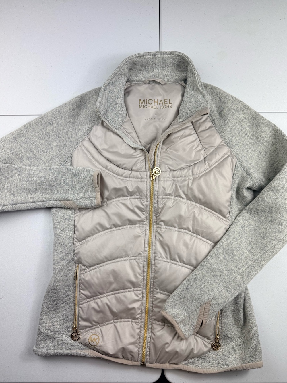 Michael Kors Women’s Light Gray Quilted Jacket